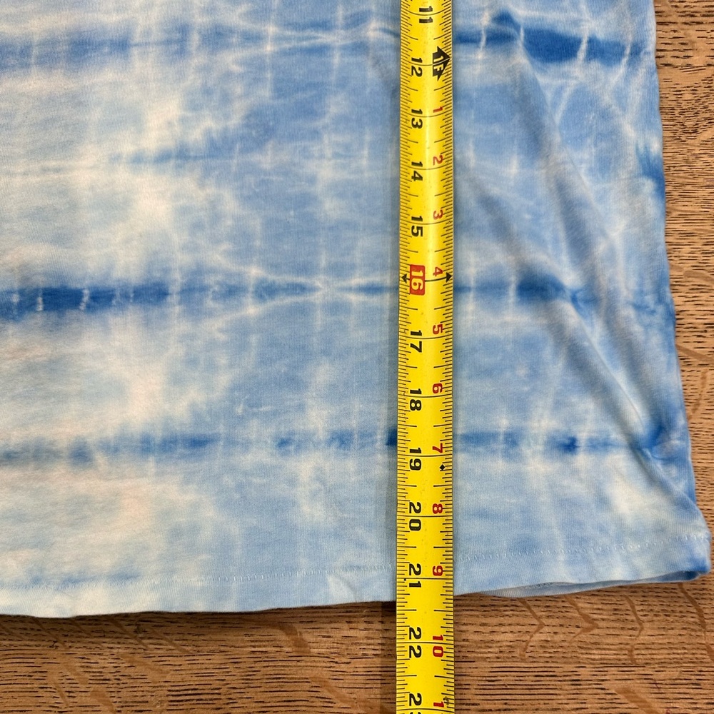Neema Blue White Tie Dye Short Sleeve T Shirt Cropped Large - Picture 13 of 15